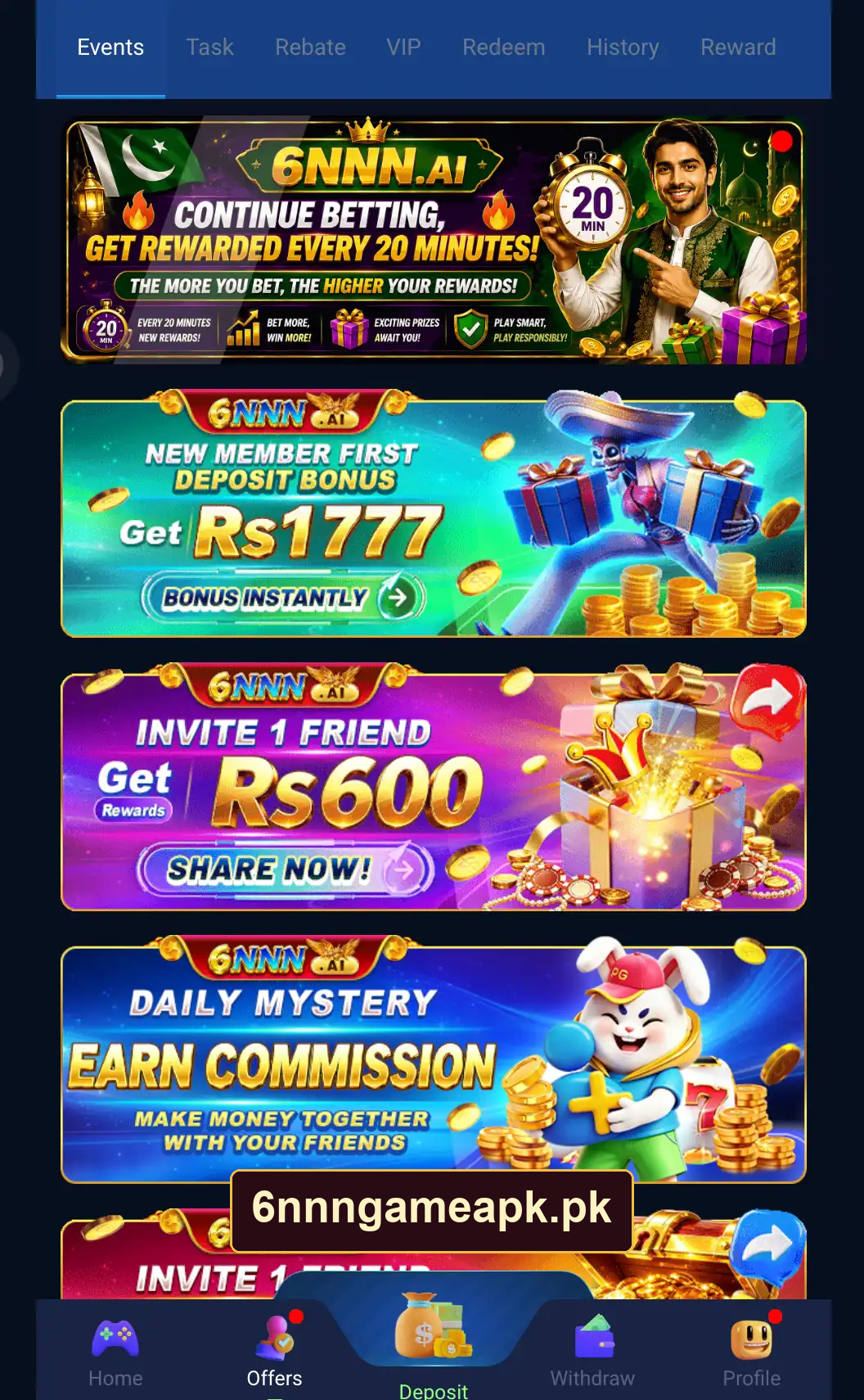 6NNN events and bonus offers